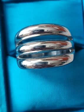 Tocara Sterling Silver Three-Bar Openwork Ring - Silver